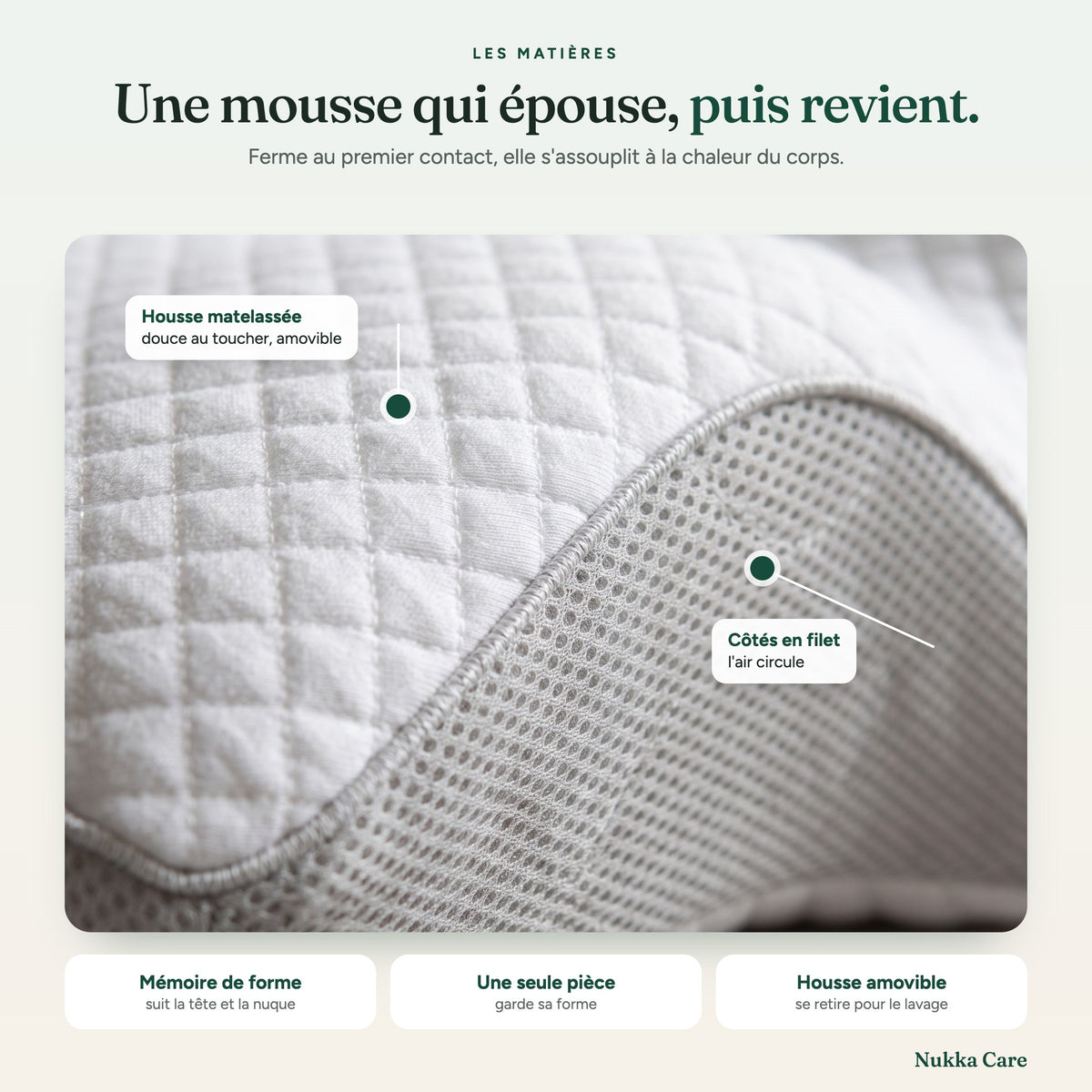 oreiller memoire de forme matieres v4